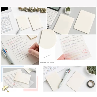 🌈กระดาษโน๊ตใส💦Sticky Note ใช้เขียนเน้นข้อความในหนังสือไม่เลอะนำไปใช้ต่อได้✔️กระดาษโน้ตกาวในตัวแบบใส