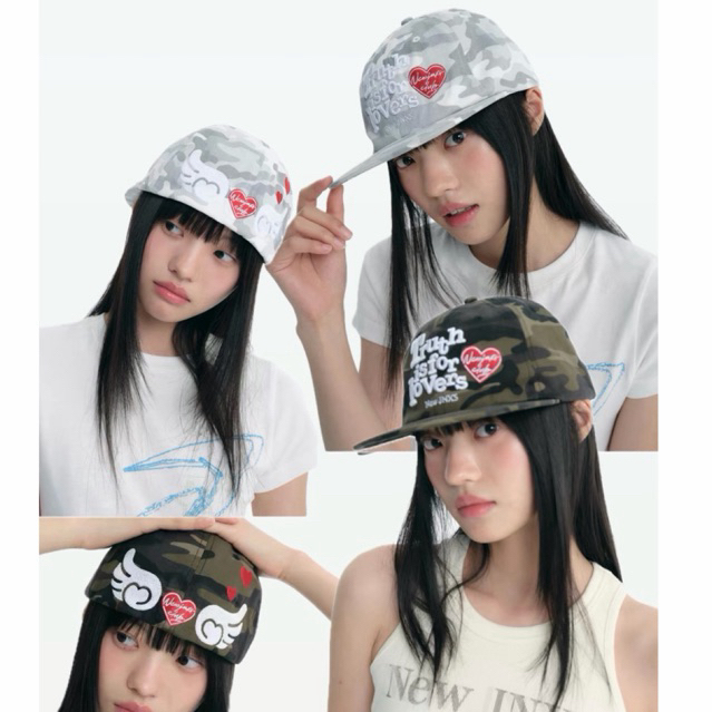 Pre-order (14-20days) ˚⟡˖ ˖ ₊⋆ JNXS | Heart Wing Camo Cap