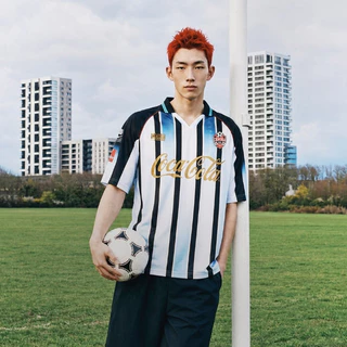 era-won | Coca Cola Jersey Oversized era-won แขนสั้น สำหรับคุณผู้ชาย ลาย Coca Cola สีฟ้า
