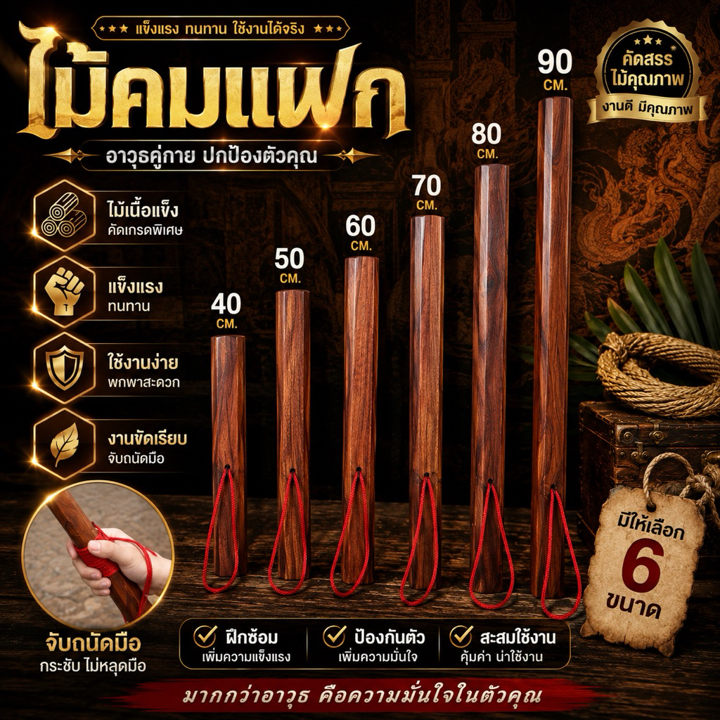 ไม้คมแฝกไม้แท้ เนื้อแข็งคละชนิด มะค่า ประดู่ อื่นๆ ขนาด 40-90 ซม.