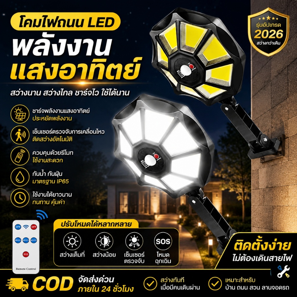 โคมไฟโซลาร์เซลล์ LUMAX 24500sd ซื้อ1แถม1 หลอด ไฟพกพา ไฟฉุกเฉิน ไฟหลอดตุ้มหลอด ไฟให้แสงสว่าง Solar Li
