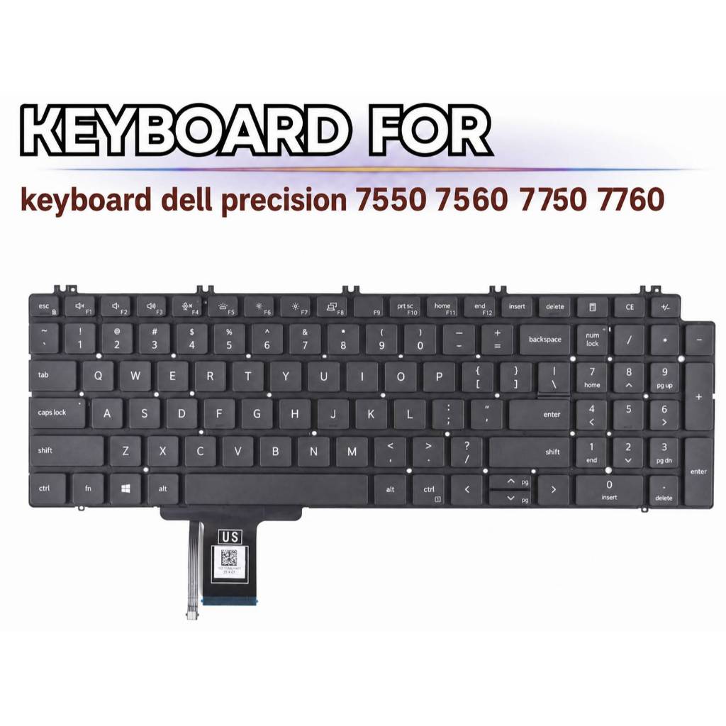 คีย์บอร์ด โน๊ตบุ๊ค สำหรับ Dell Precision 7550 / 7560 / 7750 / 7760 พร้อมส่ง KBdell005