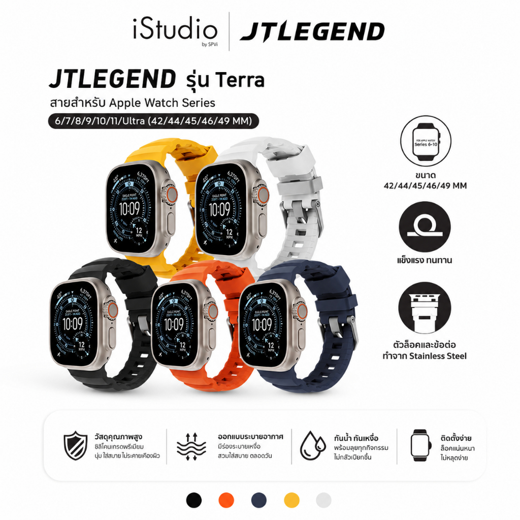 JTLEGEND รุ่น Terra สายสำหรับ Apple Watch Series 6/7/8/9/10/11/Ultra (42/44/45/46/49 MM)