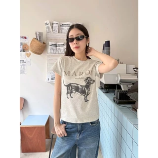 🍊 VL 5360 เสื้อแขนสั้น คอกลม ลายน้องหมา ทรงพอดี ผ้าดี
