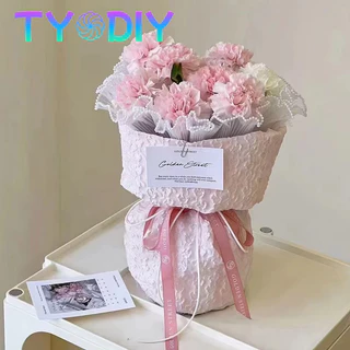 กระดาษห่อช่อดอกไม้ ประดับมุก เส้นด้ายลูกไม้ตาข่าย 4หลา สำหรับงาน DIY งานฝีมือ ประดิษฐ์ดอกไม้