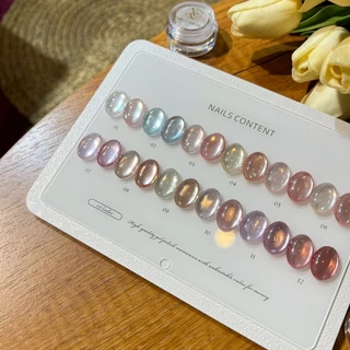 Rose mirage 12 สี ผงขัดเล็บ Nailscontent พร้อมชาร์ต