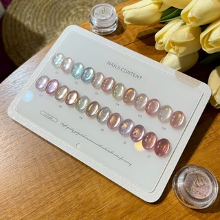 Rose mirage 12 สี ผงขัดเล็บ Nailscontent พร้อมชาร์ต