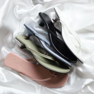 YOURSHOES C3 / รองเท้าส้นสูง 1นิ้ว รองเท้าหูหนีบ รองเท้าหนังนิ่ม