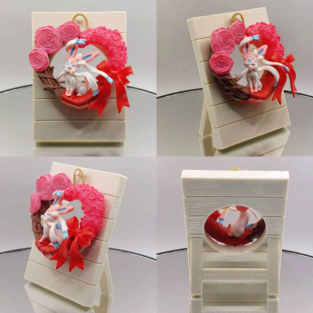 [ของแท้] [มือสอง] Pokemon Wreath Collection Happiness Wreath Sylveon Nymphia Figure Re-Ment