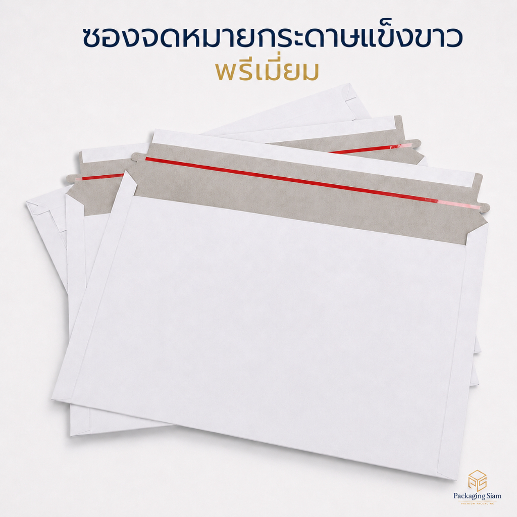 Packaging Siam (ชุดทองลอง) ซองกระดาษแข็งขาว ซองจดหมายกระดาษแข็งสีขาว ซองจดหมายพรีเมี่ยม