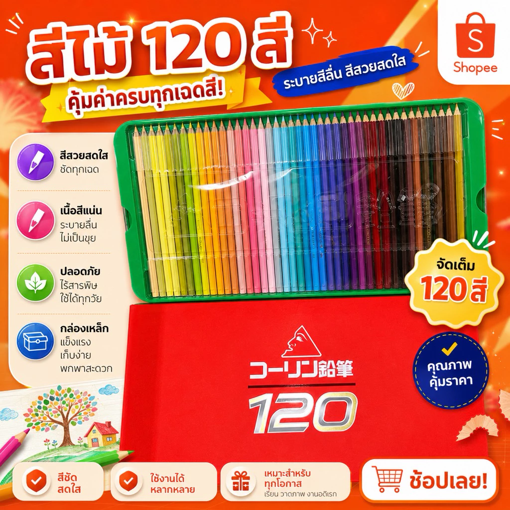 COLLEEN สีไม้คอลลีน 120 สี