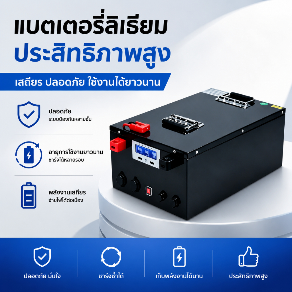 【ประเทศไทย. สินค้าพร้อมส่ง】แบตลิเธียม 48v แบตลิเธียม 12v แบตเตอรี่ลิเธียมเหล็กฟอสเฟต 12v 200ah 48v 2