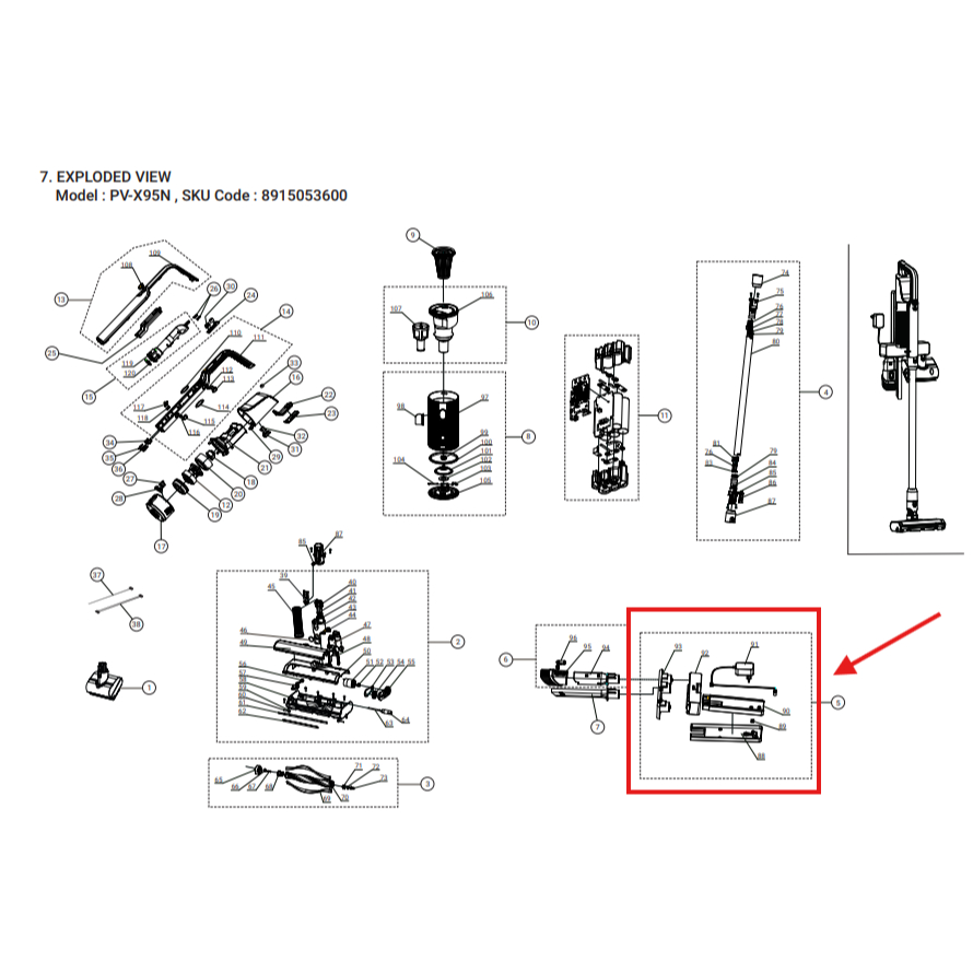 อะไหล่เเท้ศูนย์/ADAPTOR & WALL AMOUNT ASS'Y/อะเเดปเตอร์เครื่องดูดฝุ่น/HITACHI/4110-PVX95N005/ใช้กับร