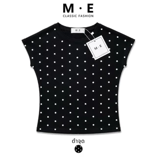 เสื้อยืดแขนล้ำป้ายME สีพื้น