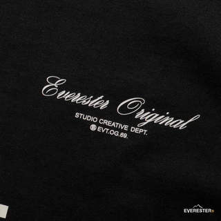 EVERESTER เสื้อยืด Oversized คอฟิต Heavy Cotton เสื้อผู้ชาย City Og Angels ดำ เสื้อผ้าผู้ชาย EXP