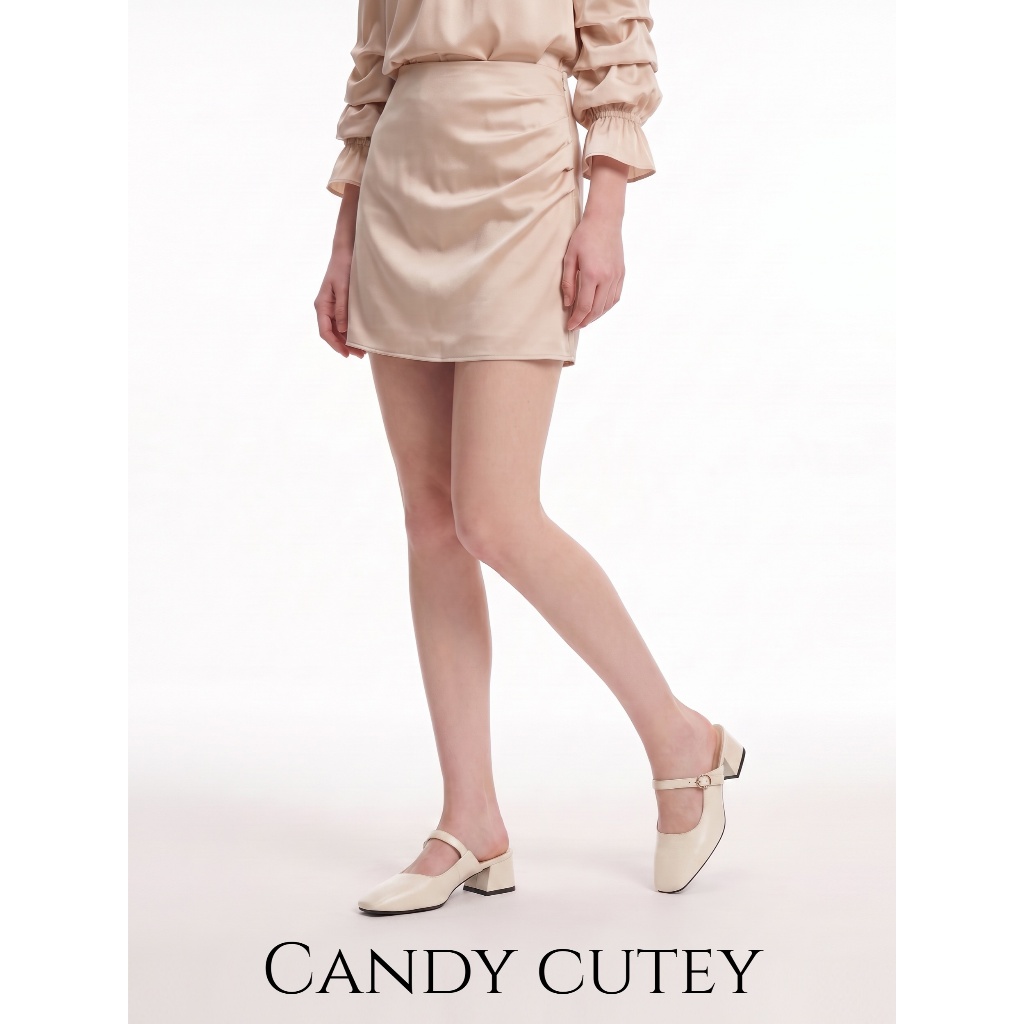 CandyCutey รองเท้าแตะแมรี่เจนส้นต่ำ แผ่นรองเท้านุ่มมาก รูปที่ 6