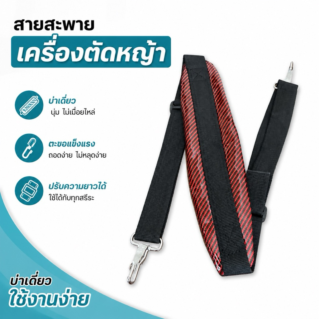 สายสะพาย แบบโฟมยาง เครื่องตัดหญ้าสะพายบ่า หนาและนุ่ม ใส่ได้ทุกรุ่น ไม่ดูดซับเหงื่อ