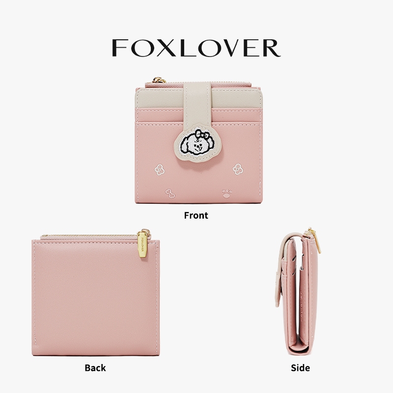 FOXLOVER محفظة نسائية بلونين مطرزة بالزهور — صورة 7