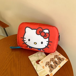 กระเป๋าเดินทางแบบแขวน Hello Kitty กระเป๋าใส่เครื่องสำอาง พับได้ กันน้ำ จุของเยอะ กระเป๋าจัดระเบียบ อุปกรณ์อาบน้ำ พกพา สำ