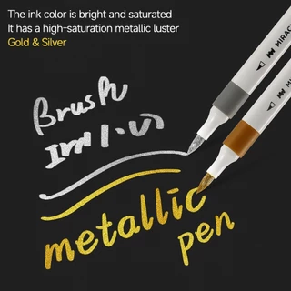 MW ปากกาอะคริลิค Acrylic Markers สีเหลืองและสีเงิน ดินสอสี สำหรับวาดภาพบนผ้าใบ แก้วหิน แก้ว เครื่องเขียน เครื่องเขียน