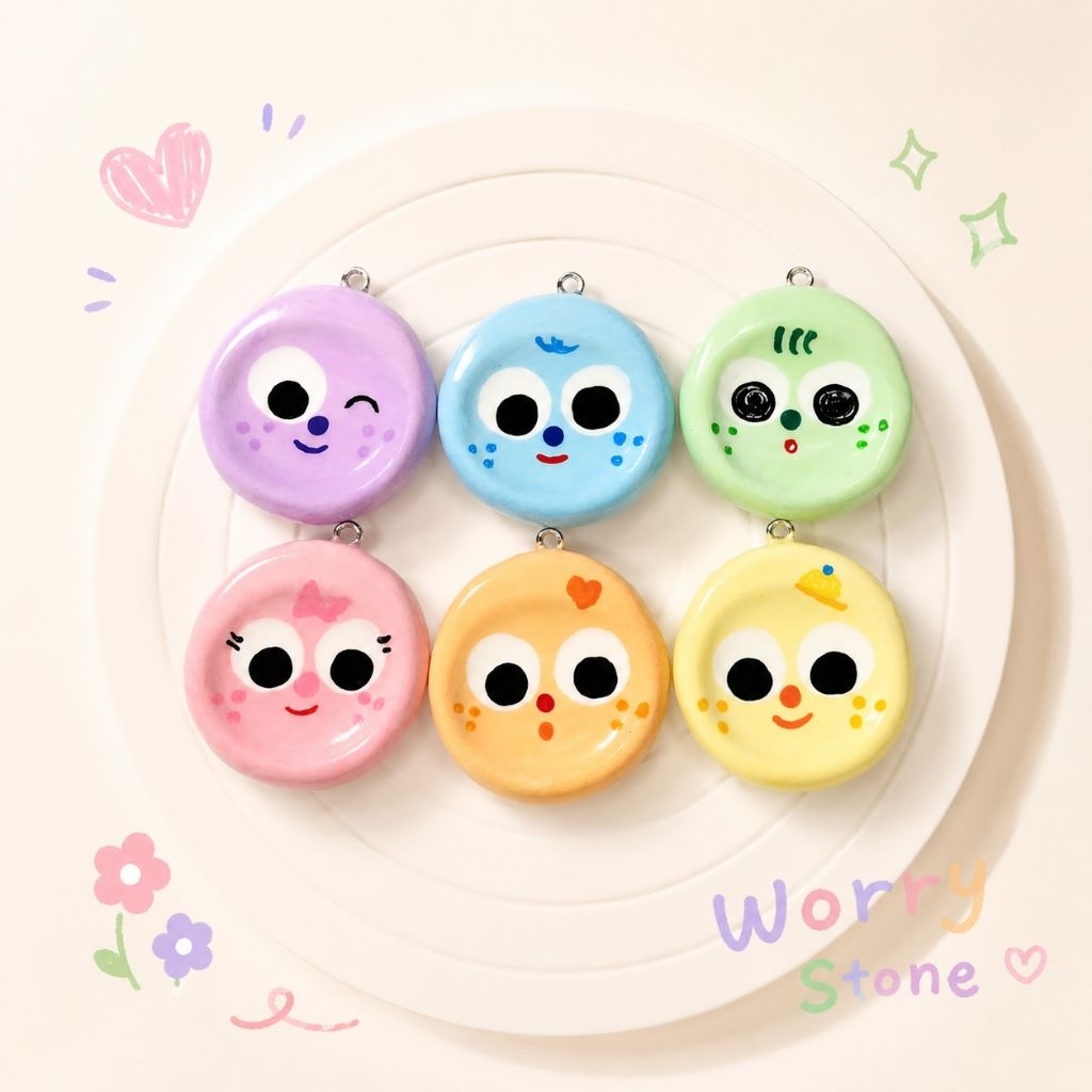 Worry Stone🌈✨หินคลายกังวล(ดินปั้นhandmade)