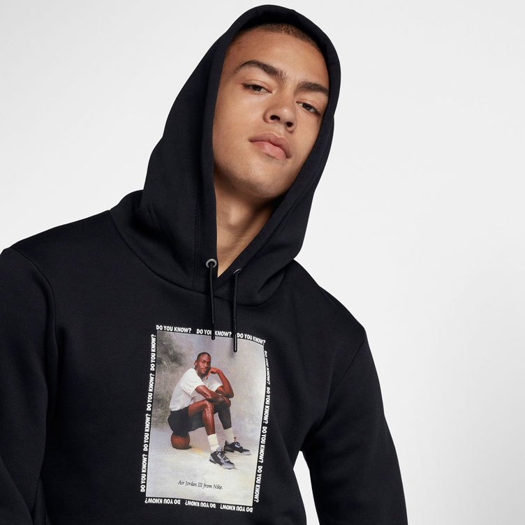 Jordan Retro 3 “Black Cement” Hoodie (Black)