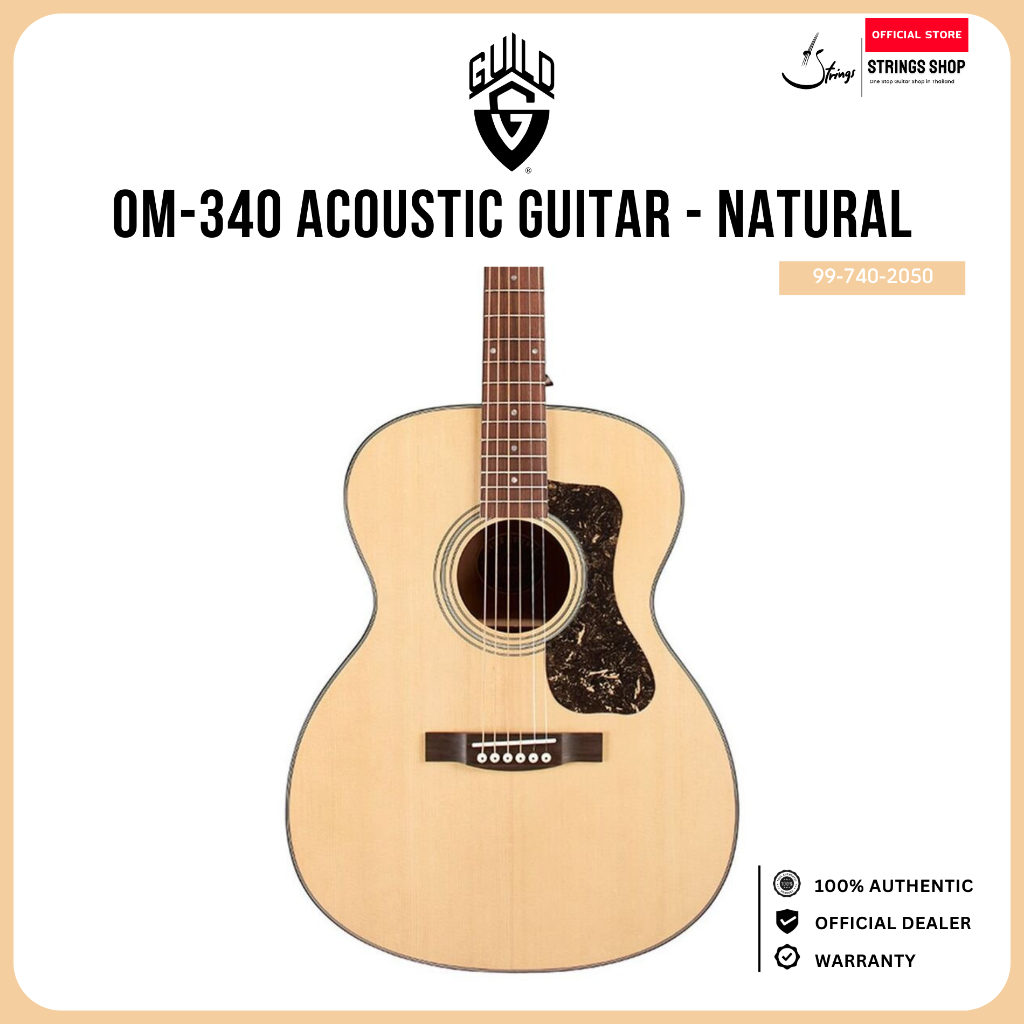 กีตาร์โปร่ง Guild OM-340 Acoustic Guitar - Natural