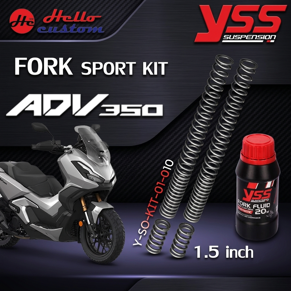 ชุดสปริงโช้คหน้า โหลด 1.5 นิ้ว ADV 350 YSS FORK SPORT KIT สำหรับ Honda ADV350