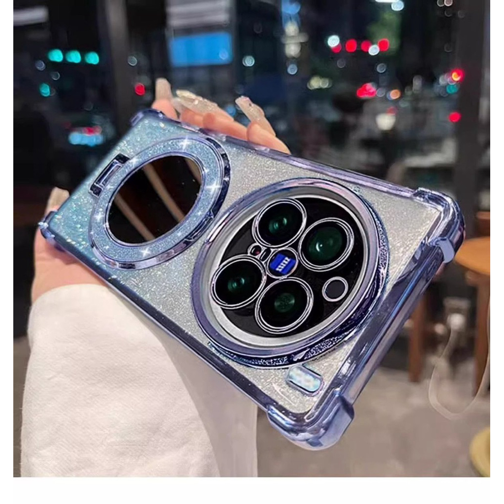 เคสกากเพชร กันมุม ขาตั้วกระจก สําหรับ Vivo X300 Pro X300Ultra / X300Por กันกระแทกสี่มุม เคสทูโทน 2in1