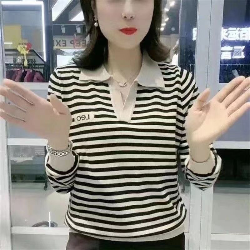 เสื้อโปโลแขนยาวลายทางสำหรับผู้หญิงรุ่นใหม่ปี 2026 - เสื้อทรงหลวม สวยงาม และมีสไตล์ไม่ซ้ำใครสำหรับฤดูใบไม้ร่วง