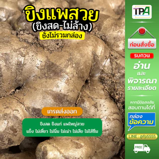 ขิงแพสวย - ขิงสดไม่ล้าง (Fresh Ginger) 1, 2, 3, 4, 5 กก./ KG. เกรดส่งออก เก็บห้องเย็น สินค้าไทย