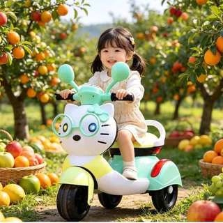 Lookmeebabyproducts รถแบตเตอรี่เด็ก มอไซค์เป็ด รถไฟฟ้าเด็ก ลายการ์ตูนน่ารัก รถเด็กนั่ง ขนาด1มอเตอร์