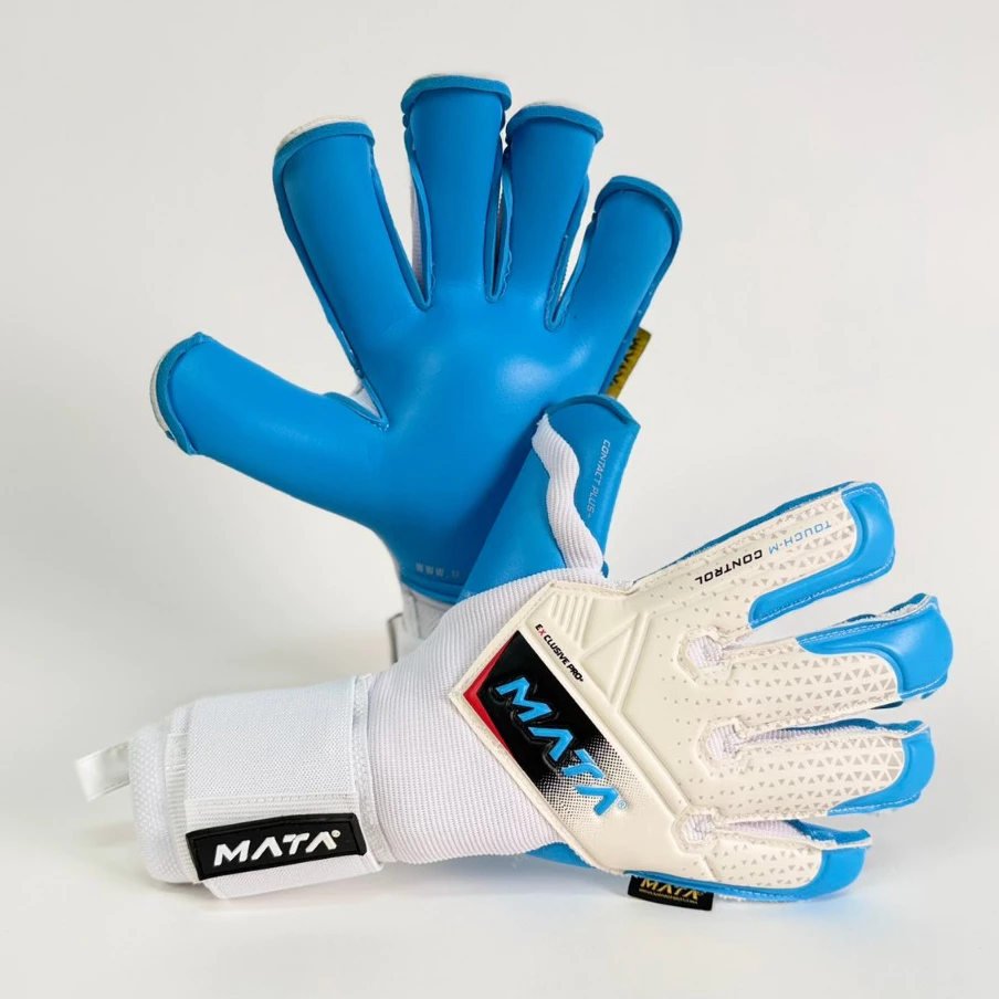 ถุงมือผู้รักษาประตู MATASPORT รุ่นท็อป Touch M Pro สีขาว-ฟ้า