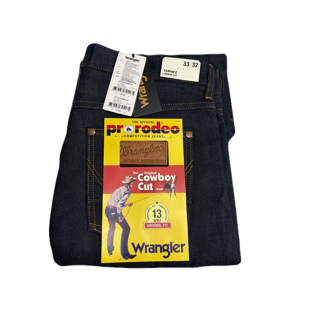 กางเกงยีนส์ Wrangler MWZ ริมแดง 14 oz.  สีเข้ม dark indigo