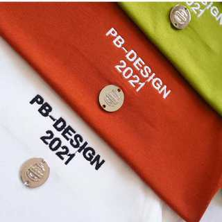 PB DESIGN เสื้อยืดแขนสั้น รุ่นคอแถบใหม่ ผ้าคอตตอนทรงตรง คอกลม S-3XL