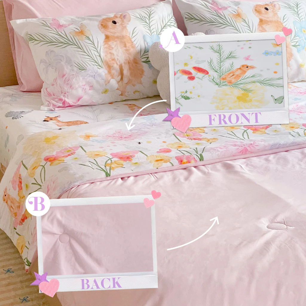BEDRIDA ชุดผ้าปูที่นอนครบเซ็ต พร้อมผ้านวมพิมพ์ลายทูโทน Little Garden Collection thumbnail 6