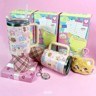 DADDY | Purrkats Tumbler แก้วเก็บความเย็น/ความร้อน แบบมีหูจับ พิมพ์ลายสุดน่ารัก