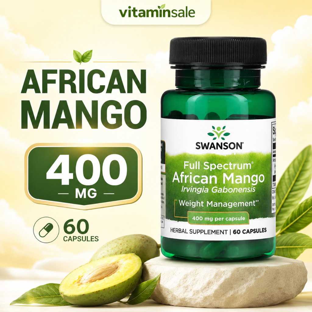 Swanson African Mango 400mg 60 Capsules สารสกัดมะม่วงแอฟริกันจากธรรมชาติ