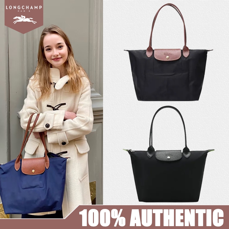 ของแท้ 100% LONGCHAMP Le Pliage Tote กระเป๋าไนล่อนกันน้ำ ใบใหญ่ หูหิ้วยาว