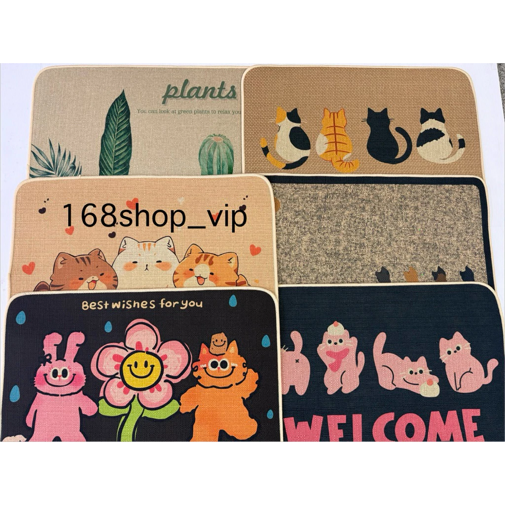 พรมเช็ดเท้ายางพาราเนื้อดีติดพื้นไม่ลื่น40x60cmคุณภาพดีแห้งไว้