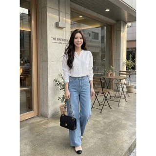 B701 เสื้อเชิ้ตคอตั้ง แต่งฉลุ แขนพอง เรียบหรู ใส่ได้ทุกโอกาส