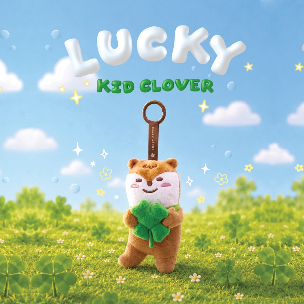 Otteri Kid Clover Plush Keyring พวงกุญแจตุ๊กตา อ๊อตเทริ ใบโคลเวอร์