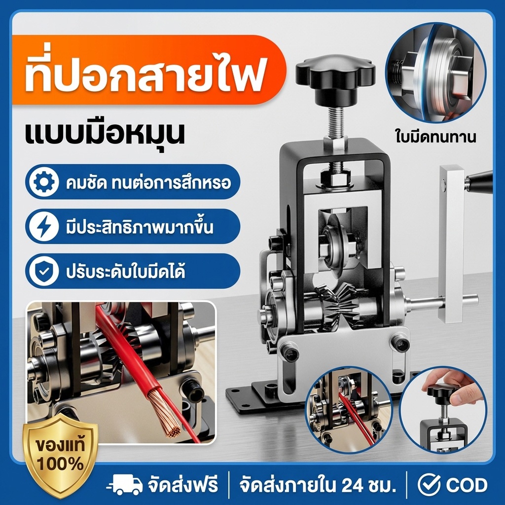 เครื่องปอกสายไฟ ประสิทธิภาพสูง เครื่องปอกสาย สายเคเบิลแบบถอดได้ ครื่องปอกสายไฟอัตโนมัติแบบพกพา 1-25 มม