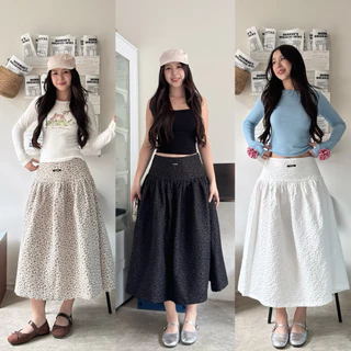 กระโปรงยาว Baby daisy midi long ดีเทลซิปข้าง มาใหม่สุดน่ารัก🛀🏻🧸✨🧈🦢