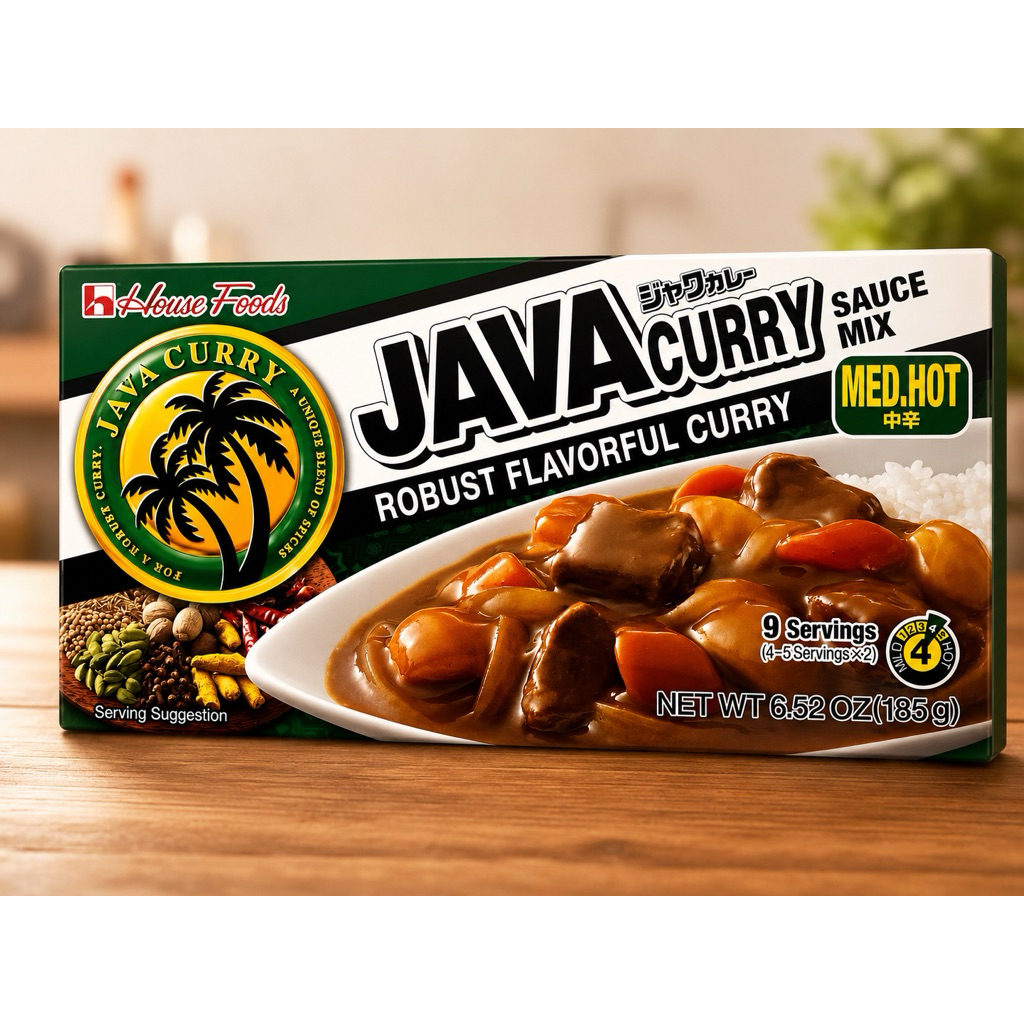 JAVA CURRY จาวาเคอร์รี มีเดียฮอต (เครื่องแกงกะหรี่ชนิดเผ็ดกลาง) ตราเฮเาส์ ขนาด 185 กรัม