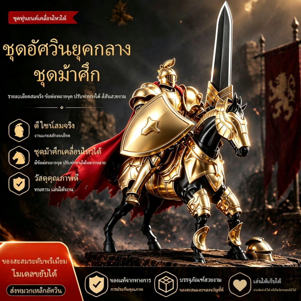 【COD รับเงินปลายทาง】อัศวินเกราะหนักยุคกลาง โมเดลฟิกเกอร์ ของสะสม DIY ของเล่นโมเดลตุ๊กตาตัวต่อฟิกเกอร์ ของเล่นคลายเครียด