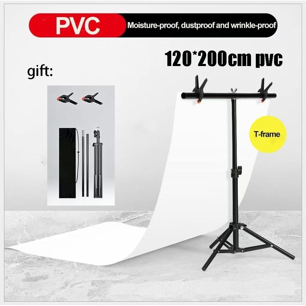PVC photo studio backdrop 120cm x 200cm ฉากถ่ายภาพ PVC ขนาด เซนติเมตร มี 5 สีเลือกสีได้ camera stand