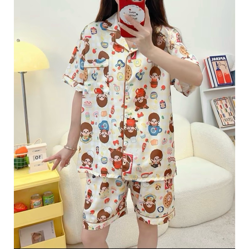 ชุดนอนไหมอิตาลี่ ม่อนชิสีใหม่ ขายดี