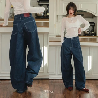 SERKIDS กางเกงยีนส์บาเรล - สี Classic Indigo