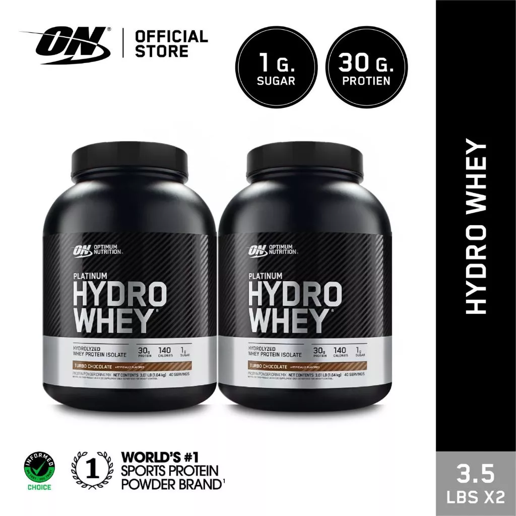 [เซ็ตคู่!!] OPTIMUM NUTRITION Hydro Whey 3.5 Lbs. เวย์ไฮโดรไลซ์ ช่วยเสริมสร้างกล้ามเนื้อ และดูดซึมไว
